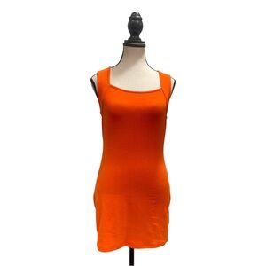 SHEIN Vibrant Orange Sleeveless Dress